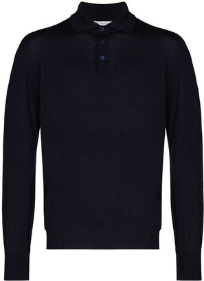 Knitted Long-Sleeve Polo Shirt-AA