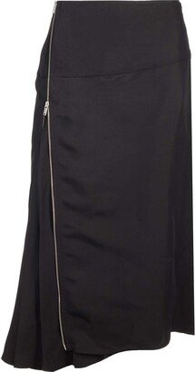 Zip-Fastening Midi Skirt-AA