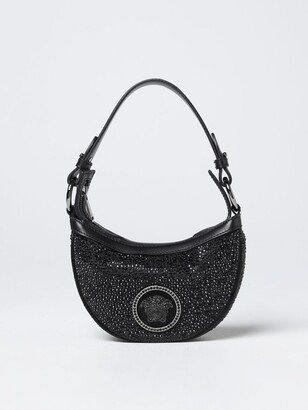 Medusa bag in leather with rhinestones