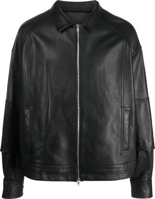 Zip-Up Leather Jacket-AP