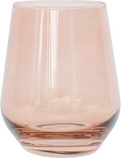 Estelle Colored Glass Stemless Wine Glass in Rust- Box of 6