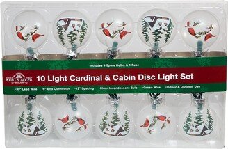 Kurt S. Adler 10-Light UL Cardinal and Cabin Light Set