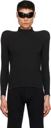 Black Round Shoulder Turtleneck