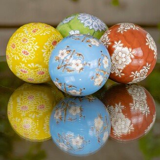 Zaer Ltd Set of 4 Assorted 4 Round Ceramic Sailor Balls Etsumi - Bright Colors - 4X4X4