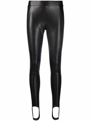 Skinny-Cut Faux Leather Trousers-AA