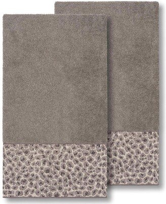 Spots Embellished Bath Towel - Set of 2 - Dark Grey