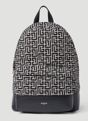 Monogram Jacquard Backpack - Man Backpacks Black One Size