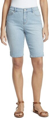 Vintage America Blues Women's Plus Size Boho Slim Stretch Denim Bermuda Short