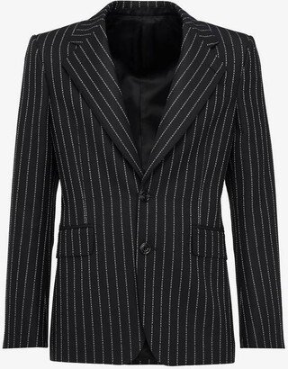 Men's Neat Shoulder Single-Breasted Jacket In Black/white