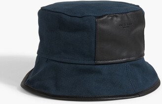 Ellis leather-trimmed canvas bucket hat