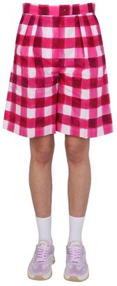 High Waisted Checked Shorts