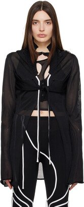 Black Hooded Cardigan