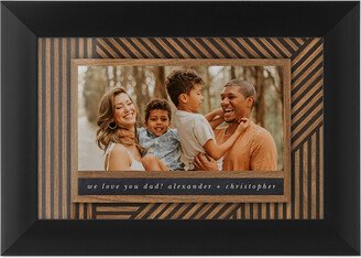 Tabletop Framed Prints: Crosshatch Wood Tabletop Framed Prints, Black, 4X6, Brown