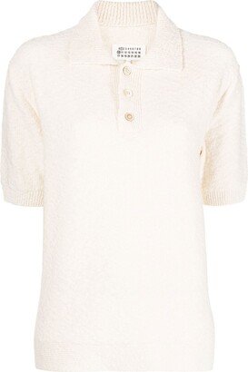 Tonal Fine-Knit Polo Shirt