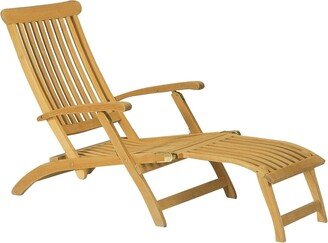 Curated Maison Adelle Teak Folding Outdoor Deck Chair Lounge