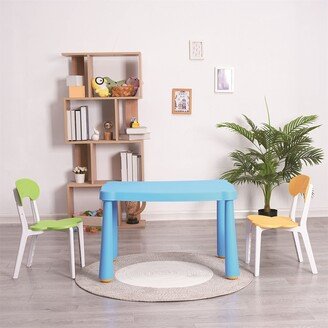 BESTCOSTY 3 Piece Plastic Kids Table and Chair Set