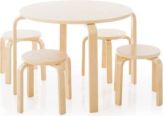 Nordic Table and Natural Chairs Set