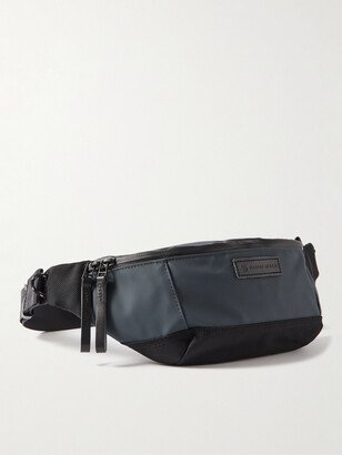 Leather- and CORDURA BALLISTIC-Trimmed Rubberised Shell Belt Bag