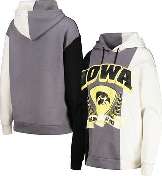 Women's Gameday Couture Black Iowa Hawkeyes Hall of Fame Colorblock Pullover Hoodie