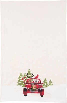 Road Trip Friends Santa and Reindeer Christmas Kitchen Towel