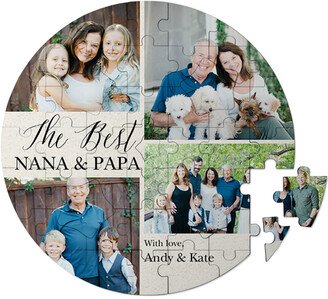 Keepsake Puzzles: Scripted Best Grid Keepsake Puzzle, Circle, Keepsake, Beige