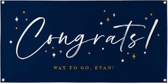 Vinyl Banners: Congrats Vinyl Banner, Blue