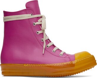 Pink Leather High Sneakers