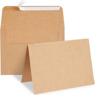 Best Paper Greetings 50 Pack Blank A7 Kraft Paper Cards and Envelopes, All Occasion 5x7 Note Cards for Invitations, Open When Letters