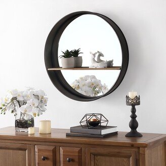 Bonni 27-inch Round Wall Accent Mirror with Shelf - 24