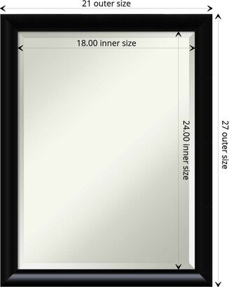 Beveled Wood Bathroom Wall Mirror - Steinway Black Scoop Frame