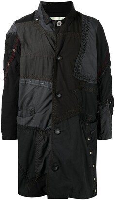 Patchwork Single-Breasted Coat