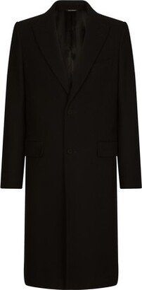 Single-breasted wool coat-EG