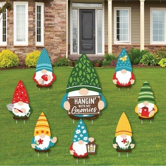 Big Dot Of Happiness Garden Gnomes - Outdoor Lawn Decor - Forest Gnome Party Yard Signs - Set of 8