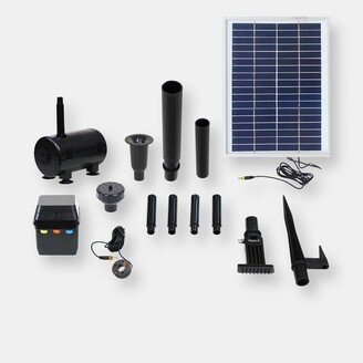 Sunnydaze Decor Sunnydaze 132 GPH Solar Pump and Panel Kit with Battery and Light