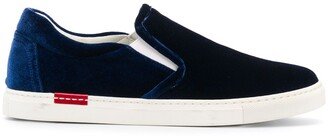 Asia velvet slip-on sneakers