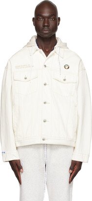 AAPE by A Bathing Ape White Hooded Denim Jacket