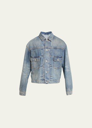 Men's Stone-Bleached Denim Trucker Jacket