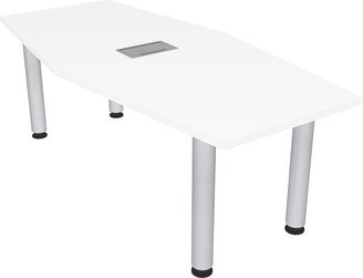 Skutchi Designs, Inc. 6 Person Hexagon Irregular Conference Table Silver Legs Power And Data