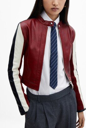 Women's Faux-Leather Biker Jacket