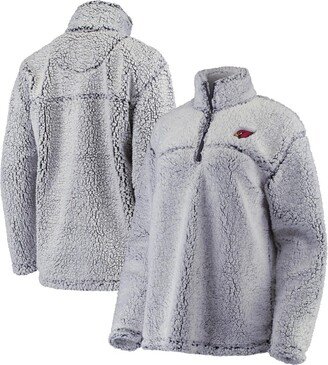 Women's G-iii 4Her by Carl Banks Gray Arizona Cardinals Sherpa Quarter-Zip Pullover Jacket