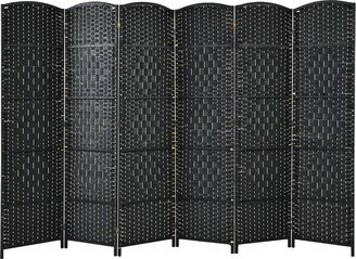 6-Panel Room Divider 6Ft Weave Fiber Folding Privacy Screen