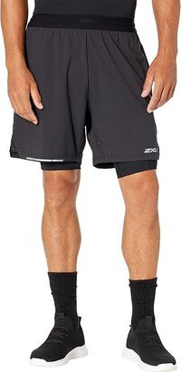 7 Aero 2-in-1 Shorts (Black/Silver Reflective) Men's Clothing
