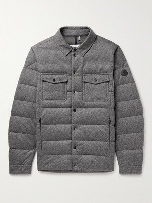 Logo-Appliqued Quilted Cashmere-Blend Down Jacket