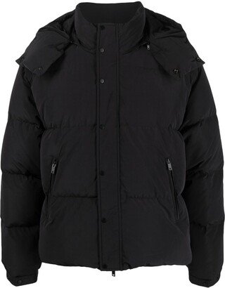 Initial hooded puffer jacket
