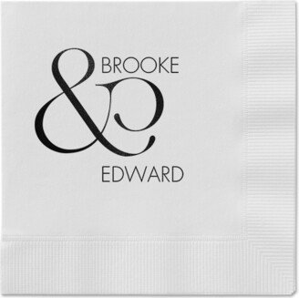 Wedding Napkins: Ampersand Accent Napkin, Black, White