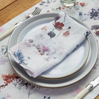 Lithuanian Linen Napkin Set of 2, Painted Florals