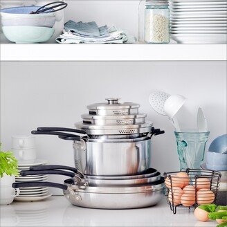 Levels 11-Pc. Stainless Steel Stackable Ceramic Nonstick Cookware Set, Created for Macy's