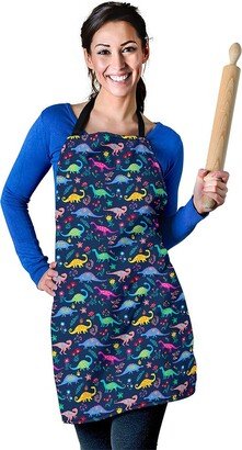 Dinosaur Pattern Apron - Printed Print Custom With Name/Monogram Perfect Gift For Dino Lover