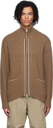 Brown Zip Cardigan