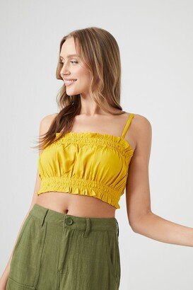 Women's Ruffle Cropped Cami in Cornsilk Medium